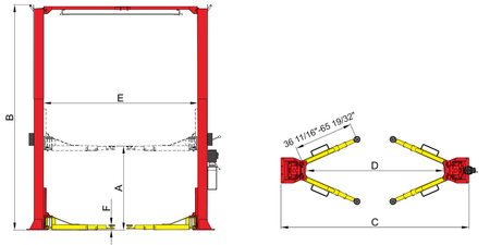 PSEOH-12H 12,000 LB 2 Post Heavy Frame lift - Pro-Series Equipment