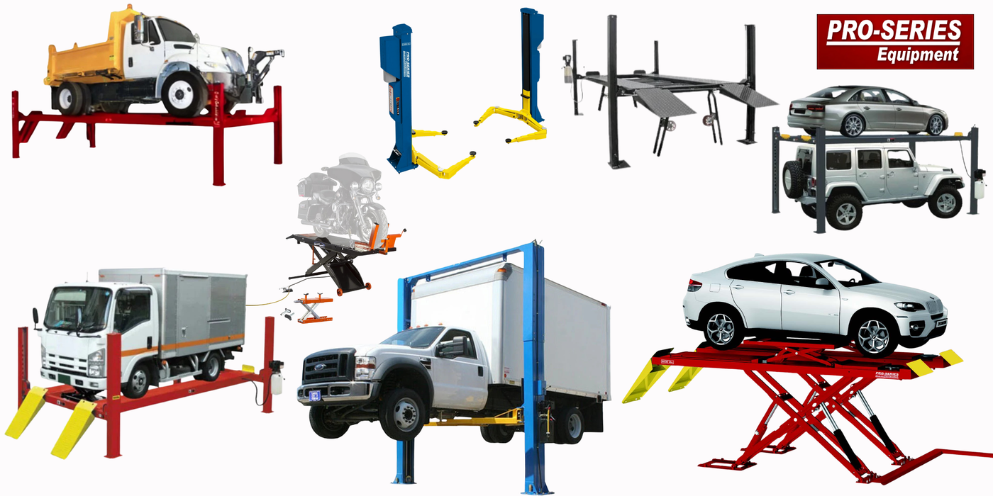 Pro-Series Equipment Automotive Lifts: Everything You Need to Know About 2 Post, 4 Post, and Motorcycle Lifts