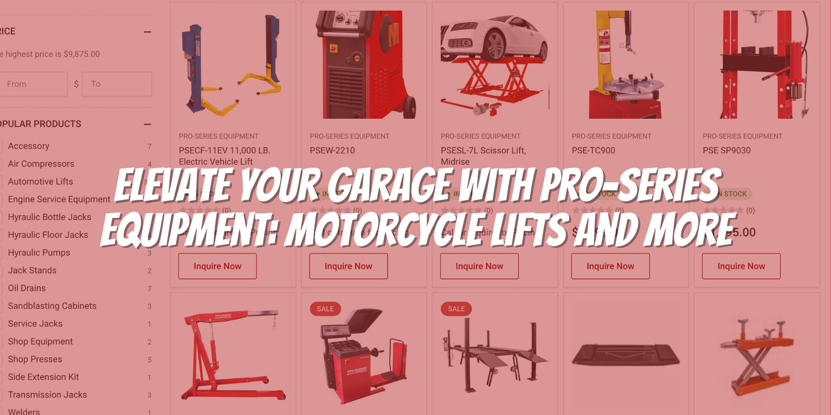 Elevate Your Garage with Pro-Series Equipment: Motorcycle Lifts and More - Pro-Series Equipment