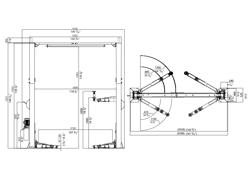 Plan View Of Auto Lift Lift Elevator Plan And Installation Cad Drawing